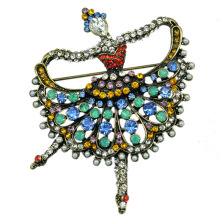 How Sale Colorful Rhinestone Ballet Dancer Brooch for Women